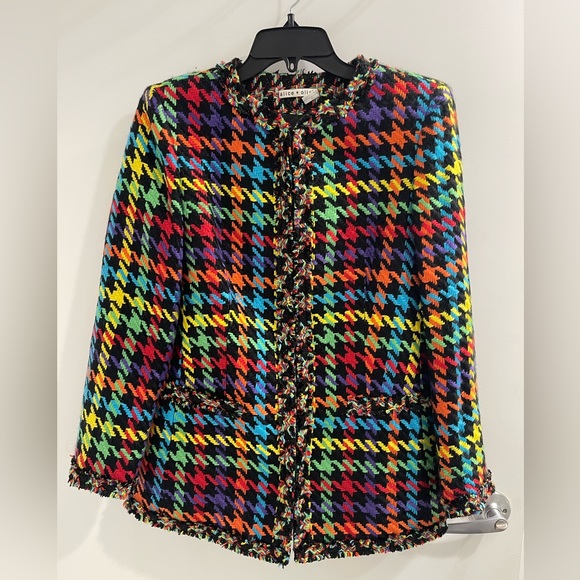 Alice + Olivia houndstooth print evening jacket - Picture 1 of 3